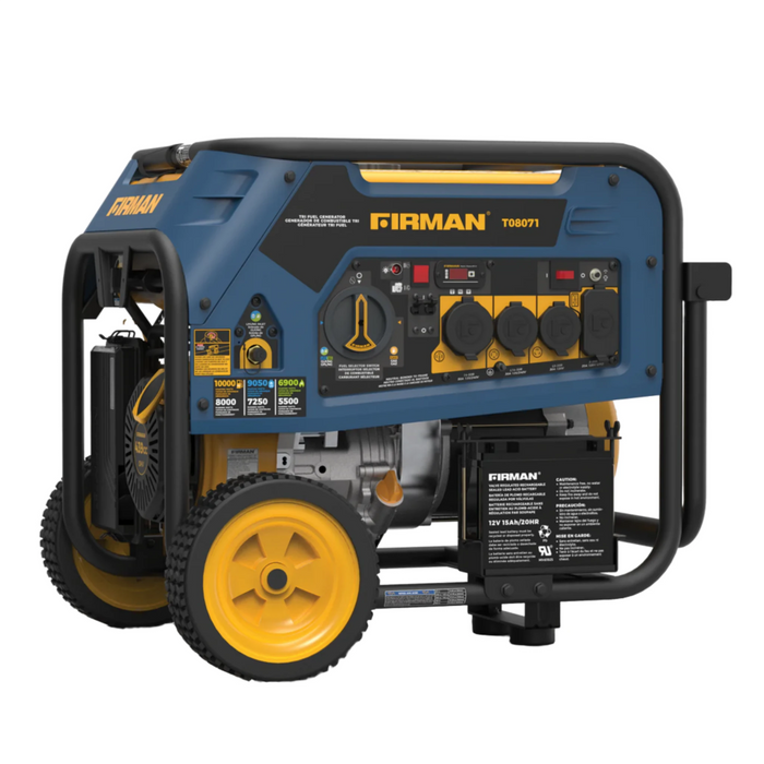 Firman Tri Fuel Portable Generator 8000W Electric Start 120/240V