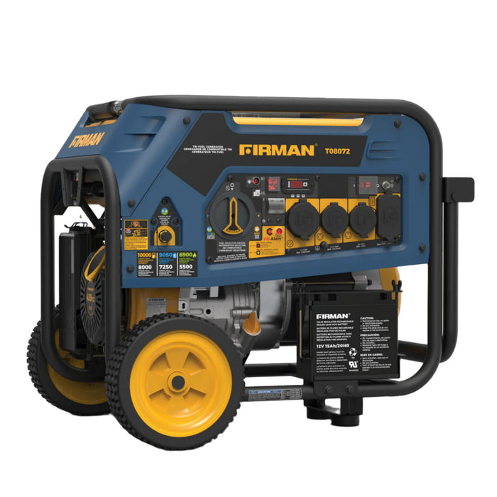 Firman | Tri Fuel 8000W Portable Generator | Electric Start 120/240V with CO ALERT