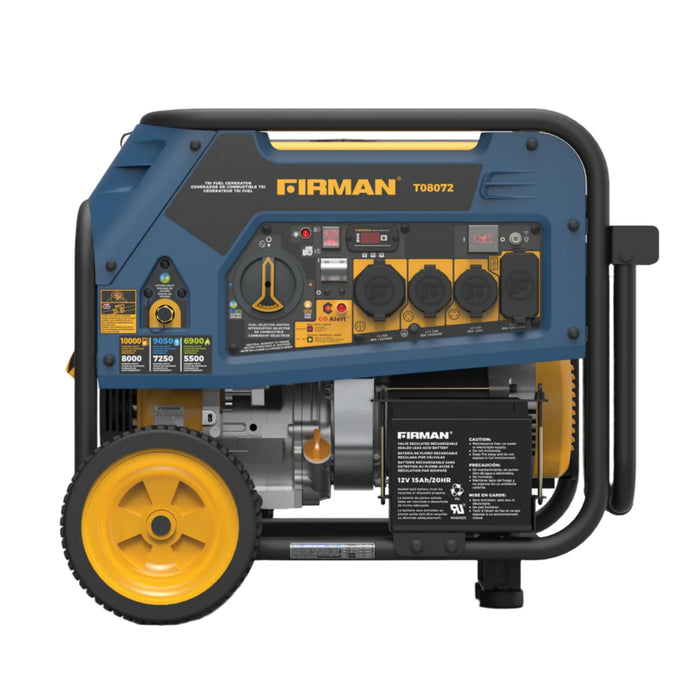 Firman | Tri Fuel 8000W Portable Generator | Electric Start 120/240V with CO ALERT