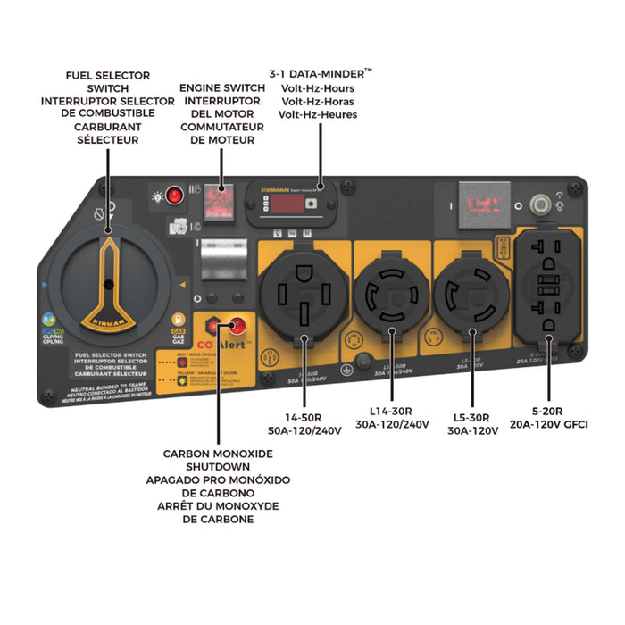 Firman | Tri Fuel 8000W Portable Generator | Electric Start 120/240V with CO ALERT