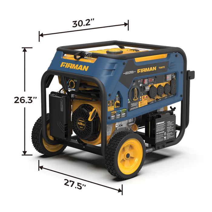 Firman | Tri Fuel 8000W Portable Generator | Electric Start 120/240V with CO ALERT