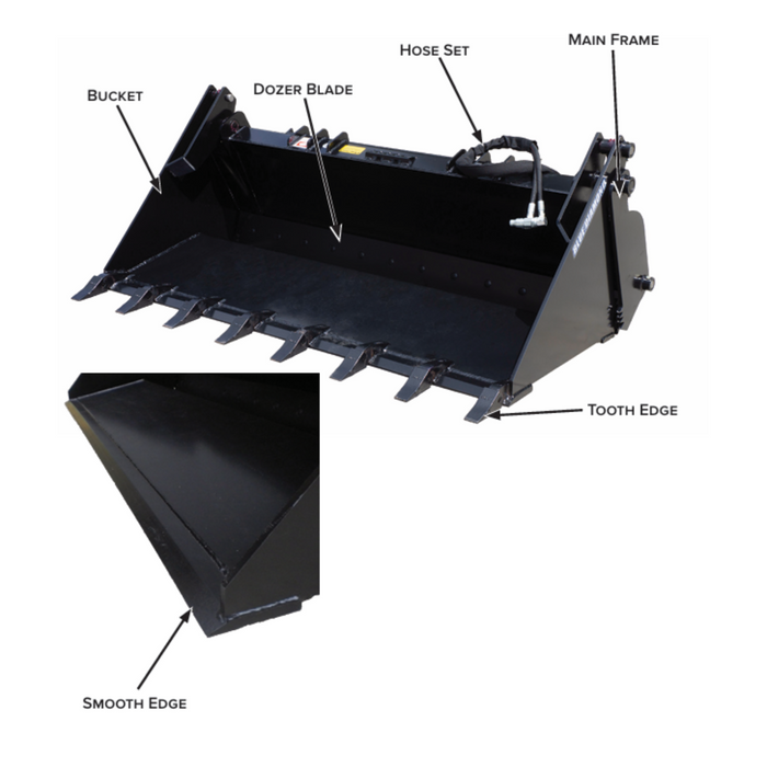 Blue Diamond | Bucket — 4-IN-1 | Skid Steer Attachments