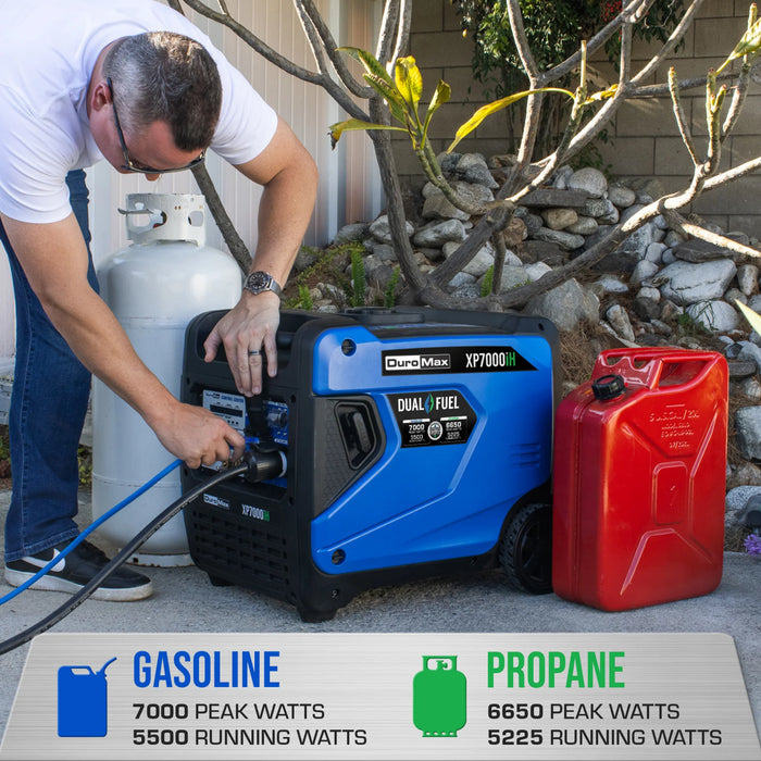 Duromax | 7,000-Watt Portable Dual Fuel Inverter Generator | XP7000iH Portable Generator
