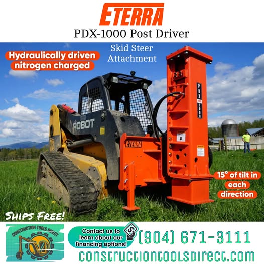 Eterra | PDX-1000 Post Driver Attachment | Skid Steer Attachments