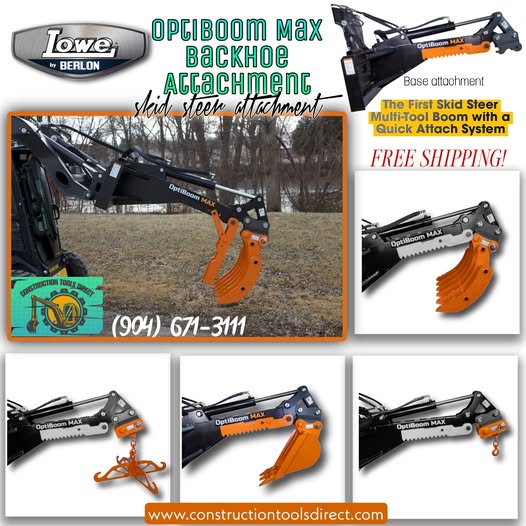 Lowe |  OptiBoom Max Backhoe Attachment | Skid Steer Attachments