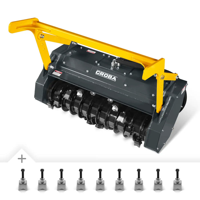 Croba | 37"Mini Skid Steer Drum Forestry Brush Mulcher Attachment