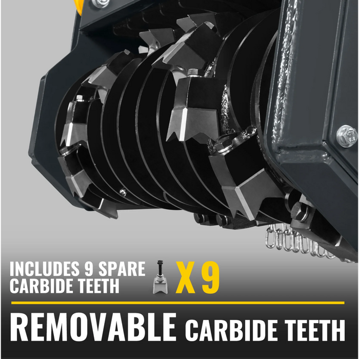 Croba | 37"Mini Skid Steer Drum Forestry Brush Mulcher Attachment