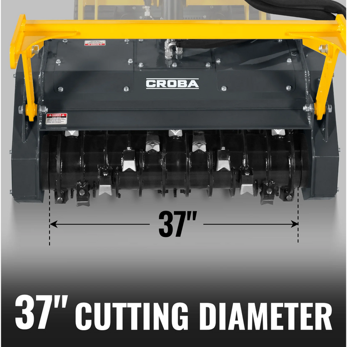 Croba | 37"Mini Skid Steer Drum Forestry Brush Mulcher Attachment
