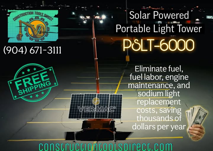 Ver-Mac | Solar Powered Portable Light Tower PSLT-6000 | Light Towers