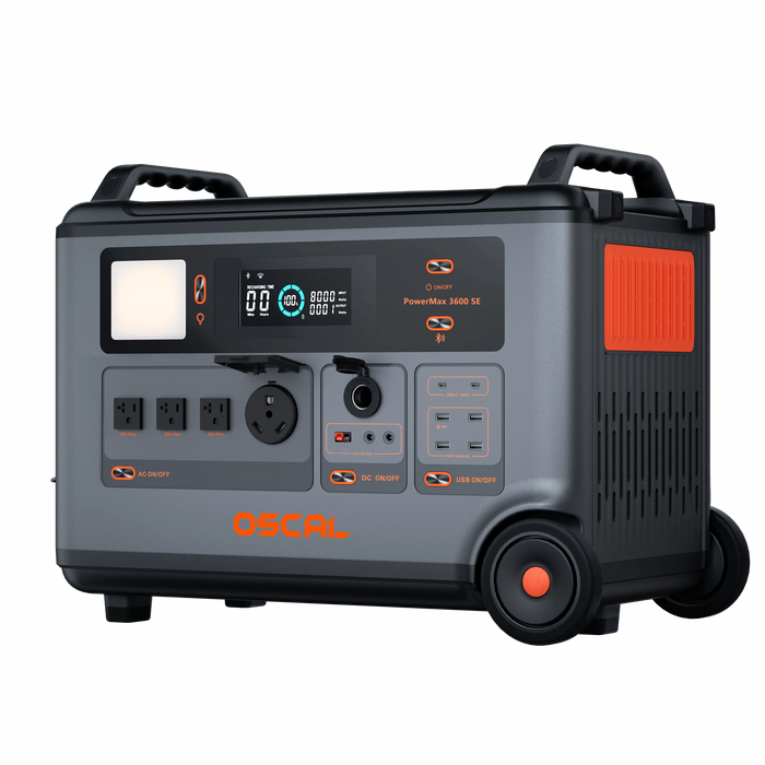 Oscal PowerMax 3600SE | 3600W Portable Power Station | 3600Wh Battery Capacity and 2400W Solar Charging Input