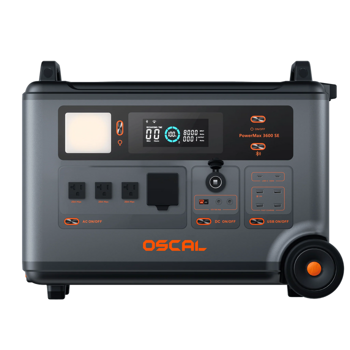 Oscal PowerMax 3600SE | 3600W Portable Power Station | 3600Wh Battery Capacity and 2400W Solar Charging Input