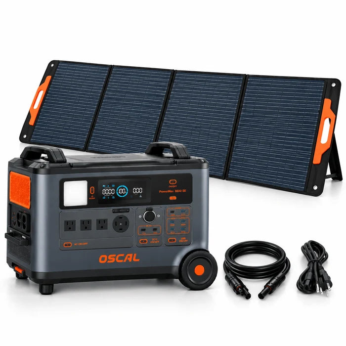 Oscal PowerMax 3600SE | 3600W Portable Power Station | 3600Wh Battery Capacity and 2400W Solar Charging Input