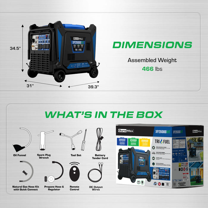 DuroMax | 28000iH Portable Inverter Generator | 28000 Watts/22000 Watts